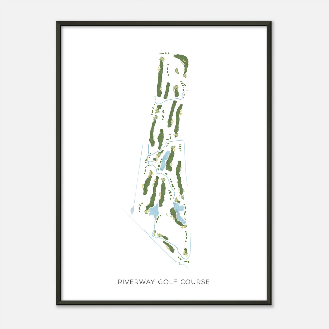 Print of Riverway Golf Course Modern Map