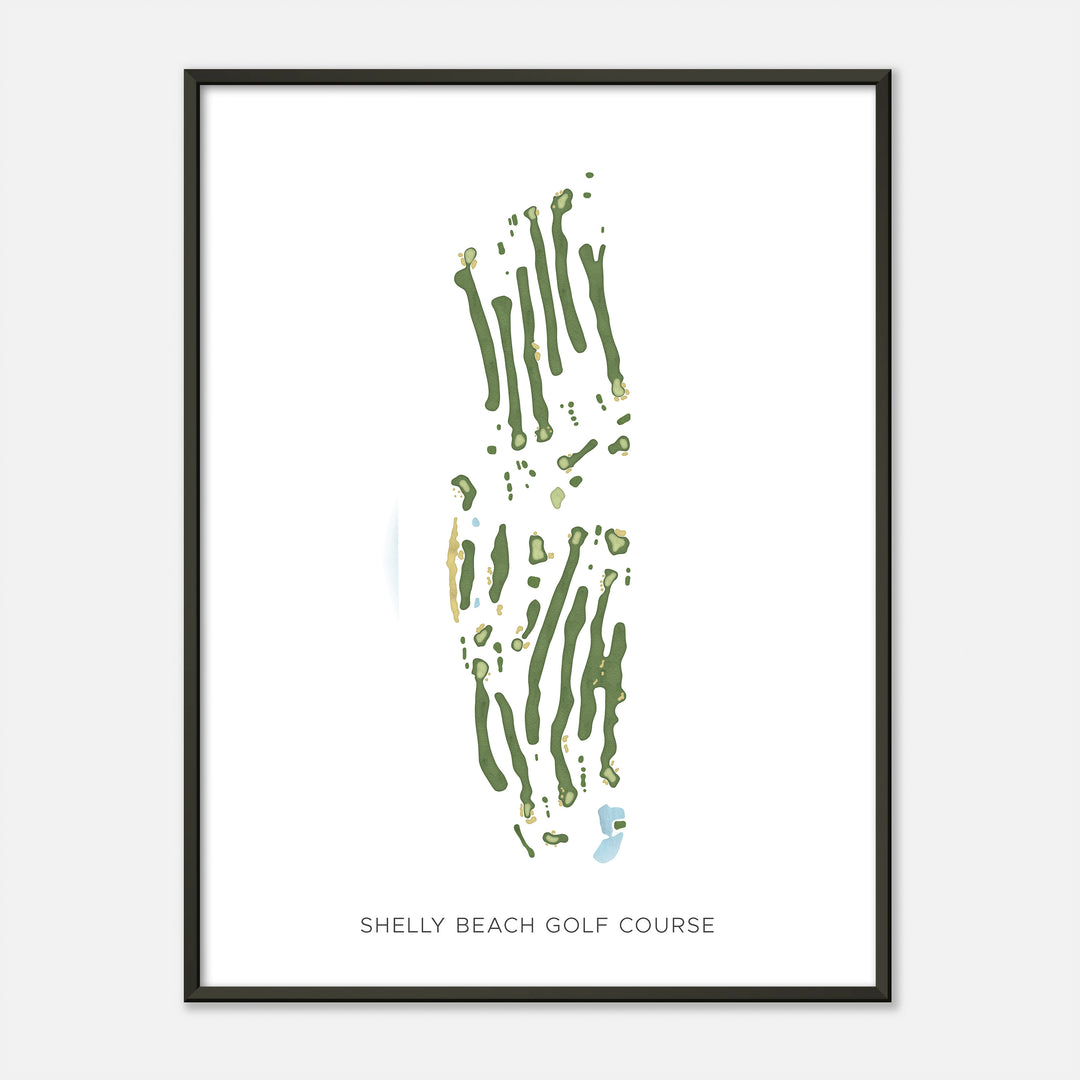 Print of Shelly Beach Golf Course Modern Map