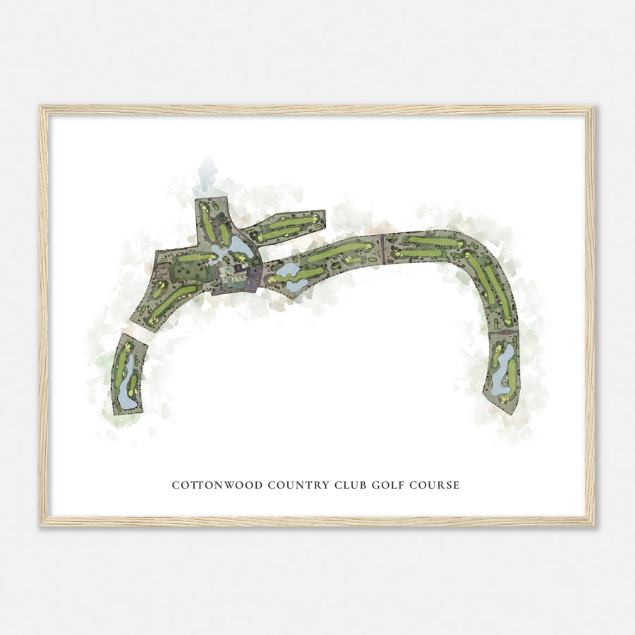 Print of Cottonwood Country Club Golf Course Classic Map