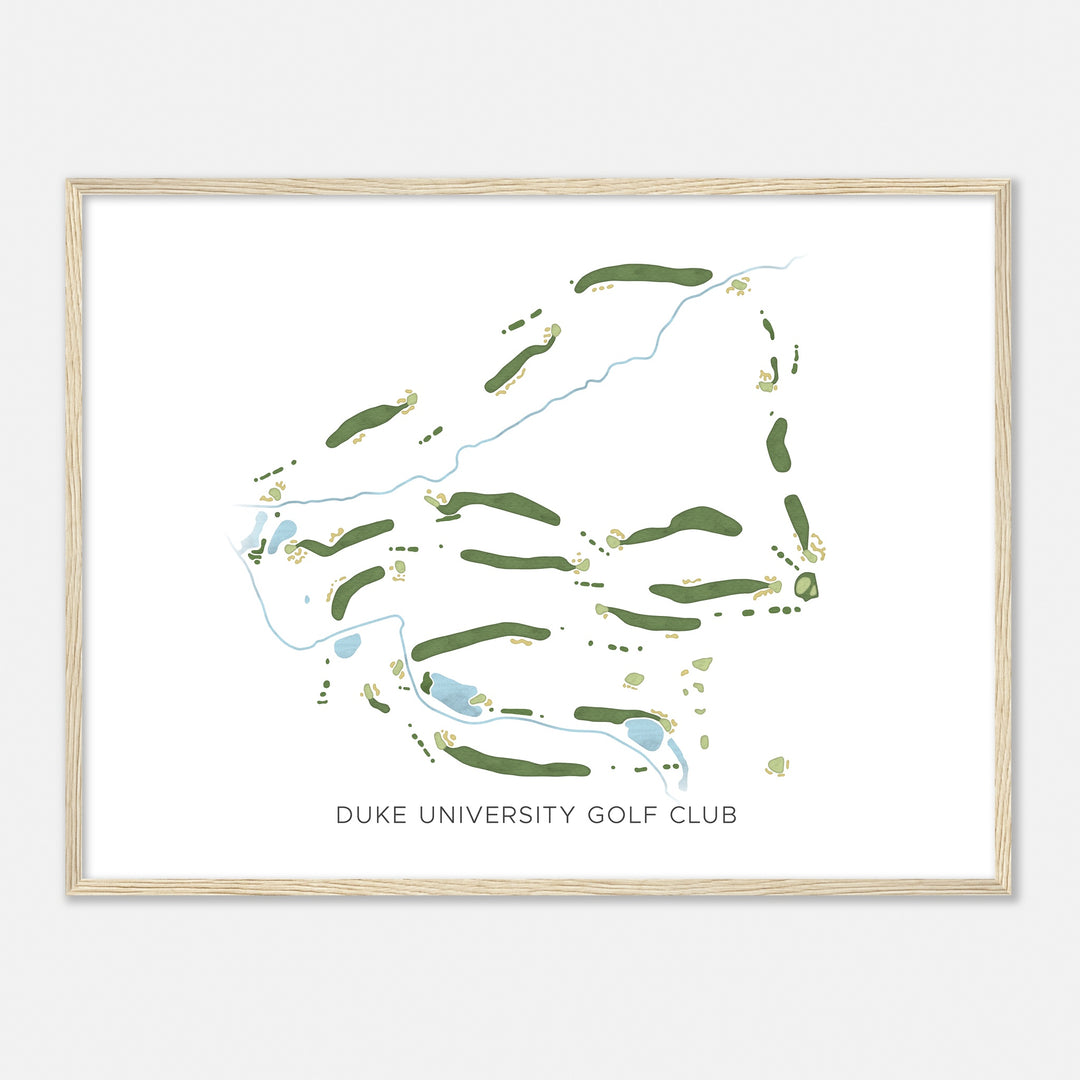 Print of Duke University Golf Club Modern Map