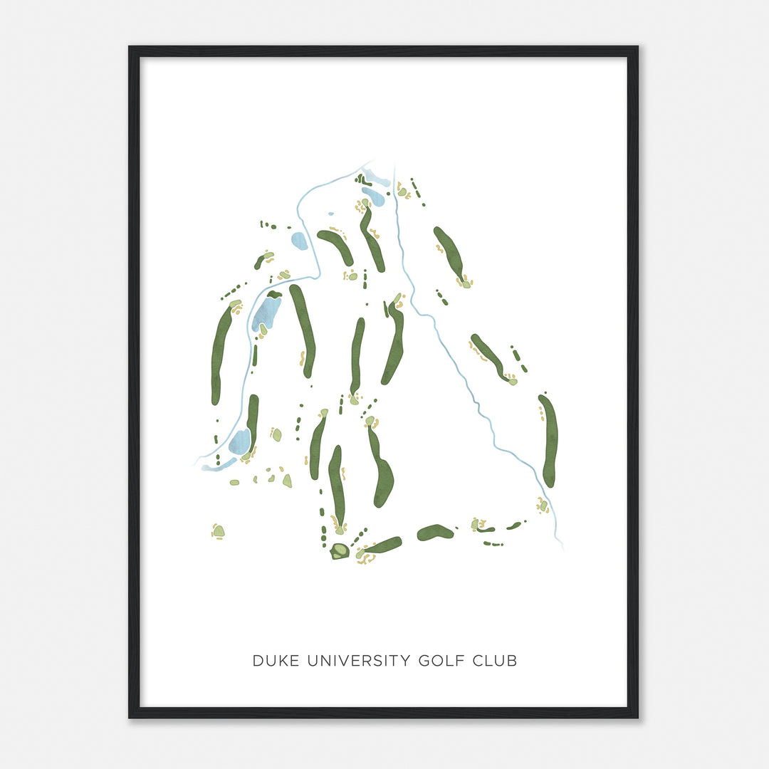 Print of Duke University Golf Club Modern Map