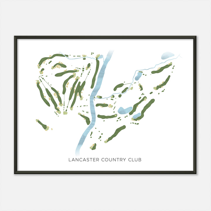Print of Lancaster Country Club Modern Map