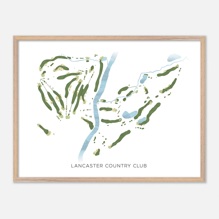 Print of Lancaster Country Club Modern Map