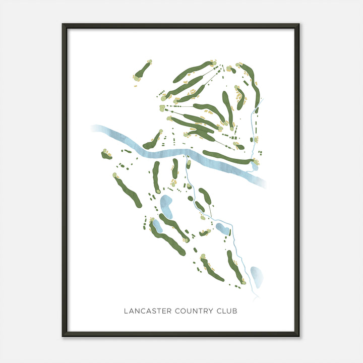 Print of Lancaster Country Club Modern Map