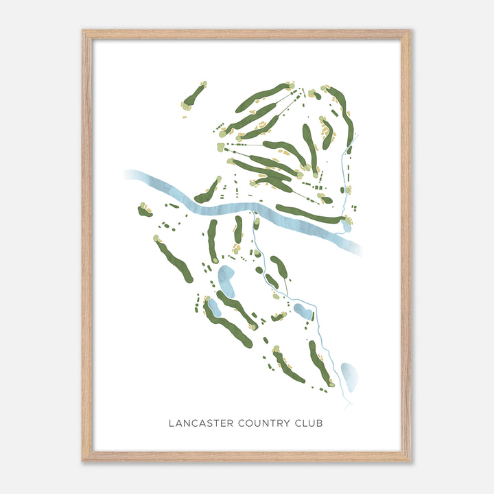 Print of Lancaster Country Club Modern Map