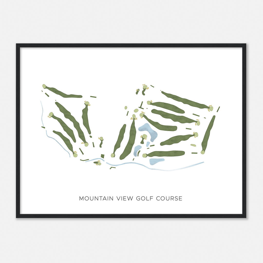 Print of Mountain View Golf Course Modern Map