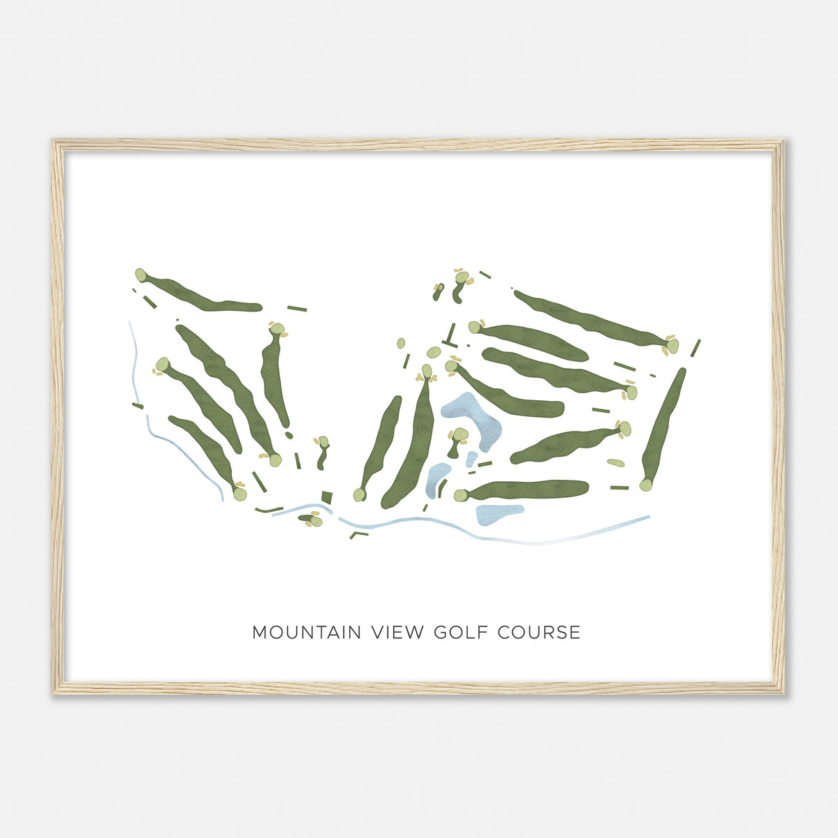 Print of Mountain View Golf Course Modern Map