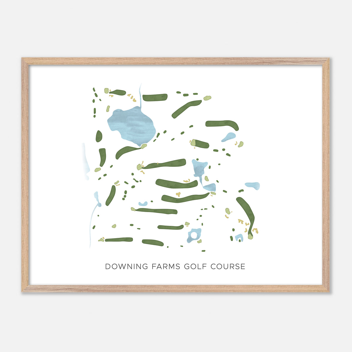 Print of Downing Farms Golf Course Modern Map
