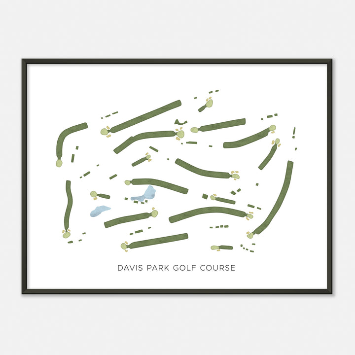 Print of Davis Park Golf Course Modern Map