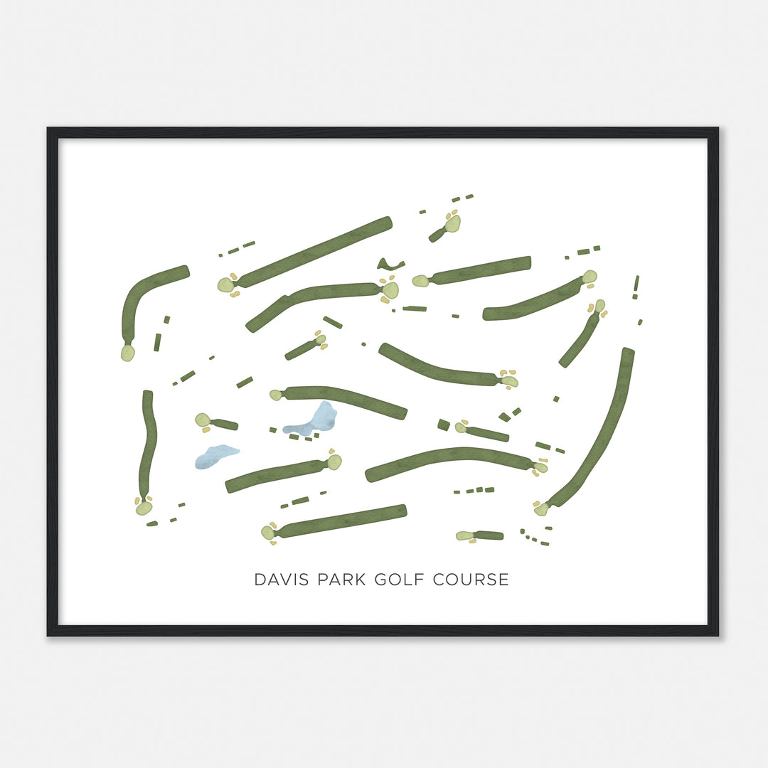 Print of Davis Park Golf Course Modern Map