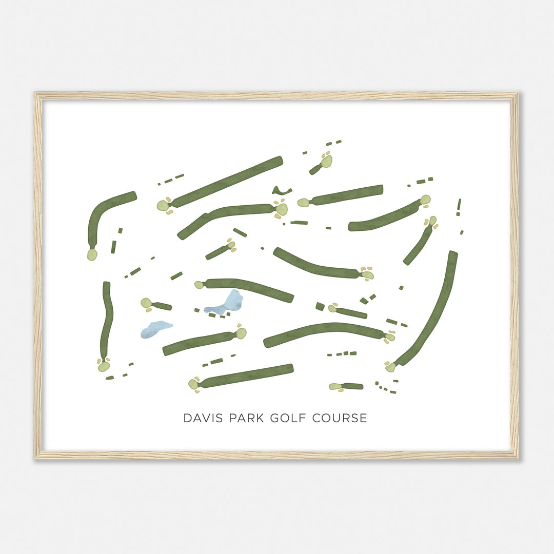 Print of Davis Park Golf Course Modern Map