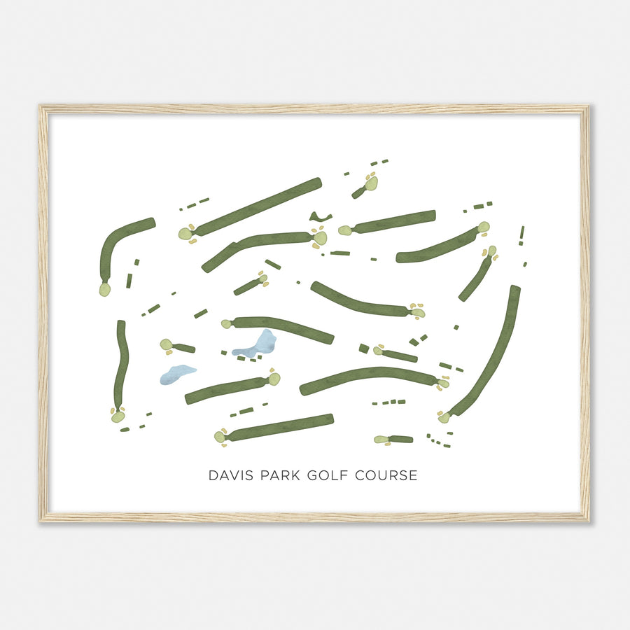 Print of Davis Park Golf Course Modern Map