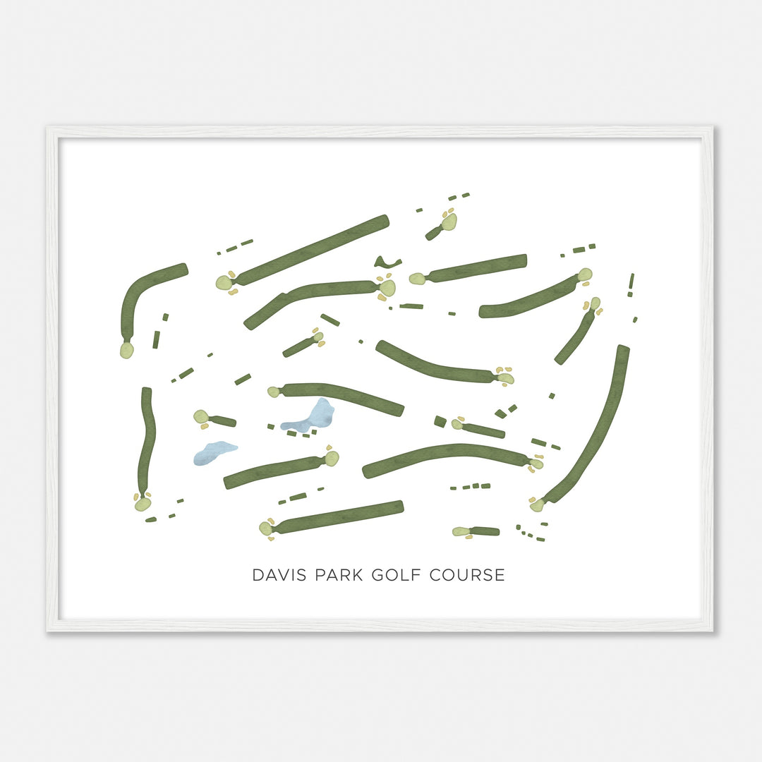 Print of Davis Park Golf Course Modern Map