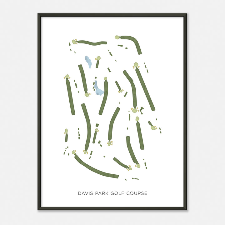 Print of Davis Park Golf Course Modern Map