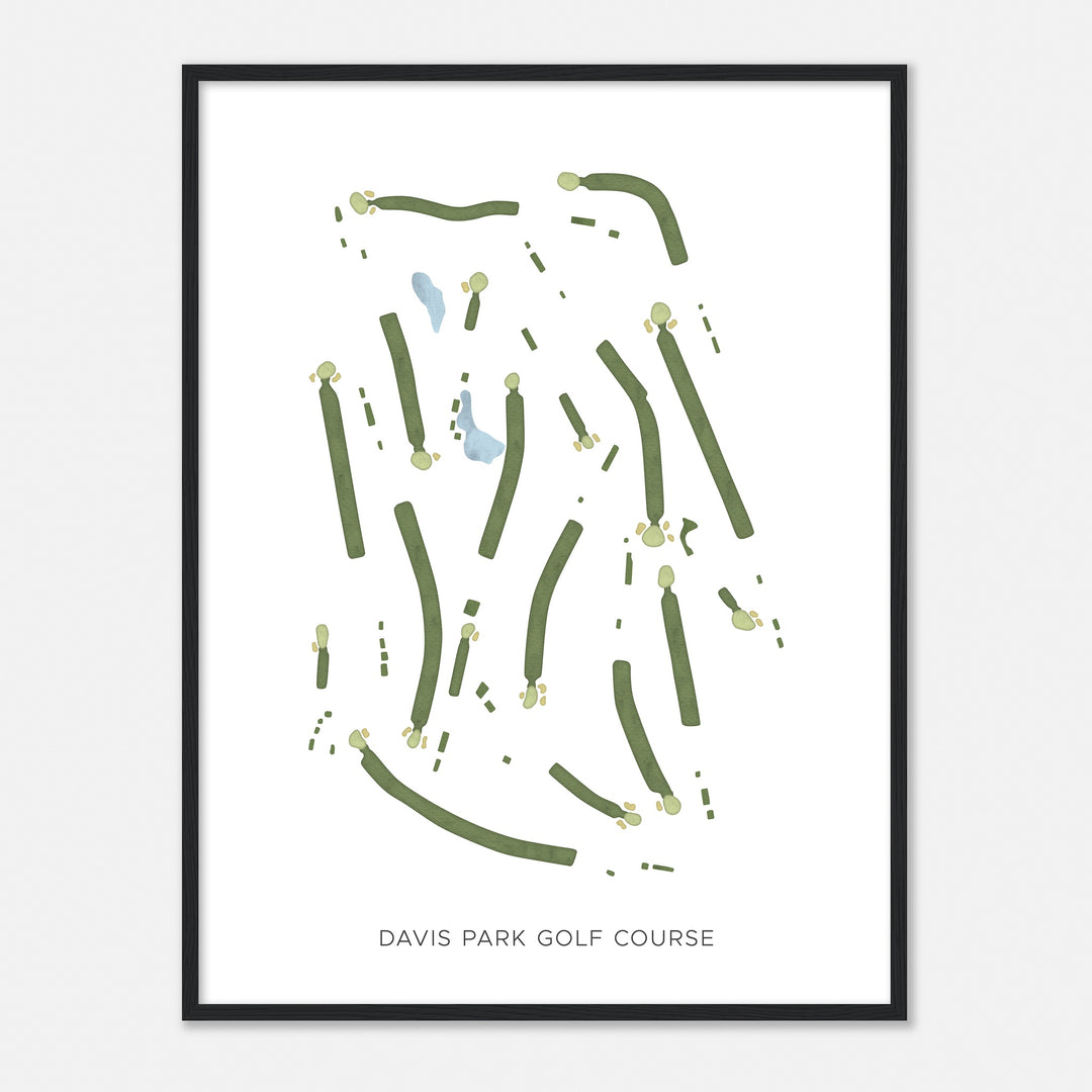 Print of Davis Park Golf Course Modern Map