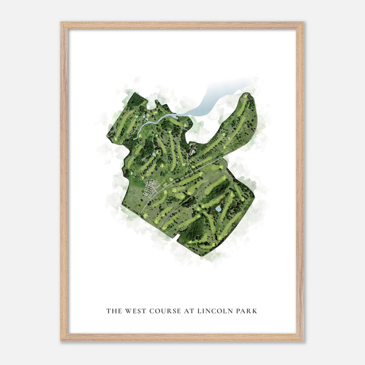 Print of The West Course At Lincoln Park Classic Map