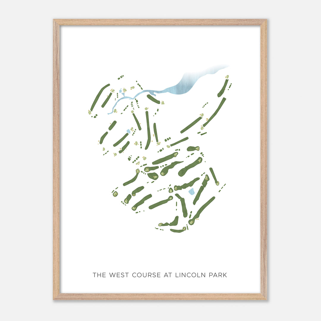 Print of The West Course At Lincoln Park Modern Map