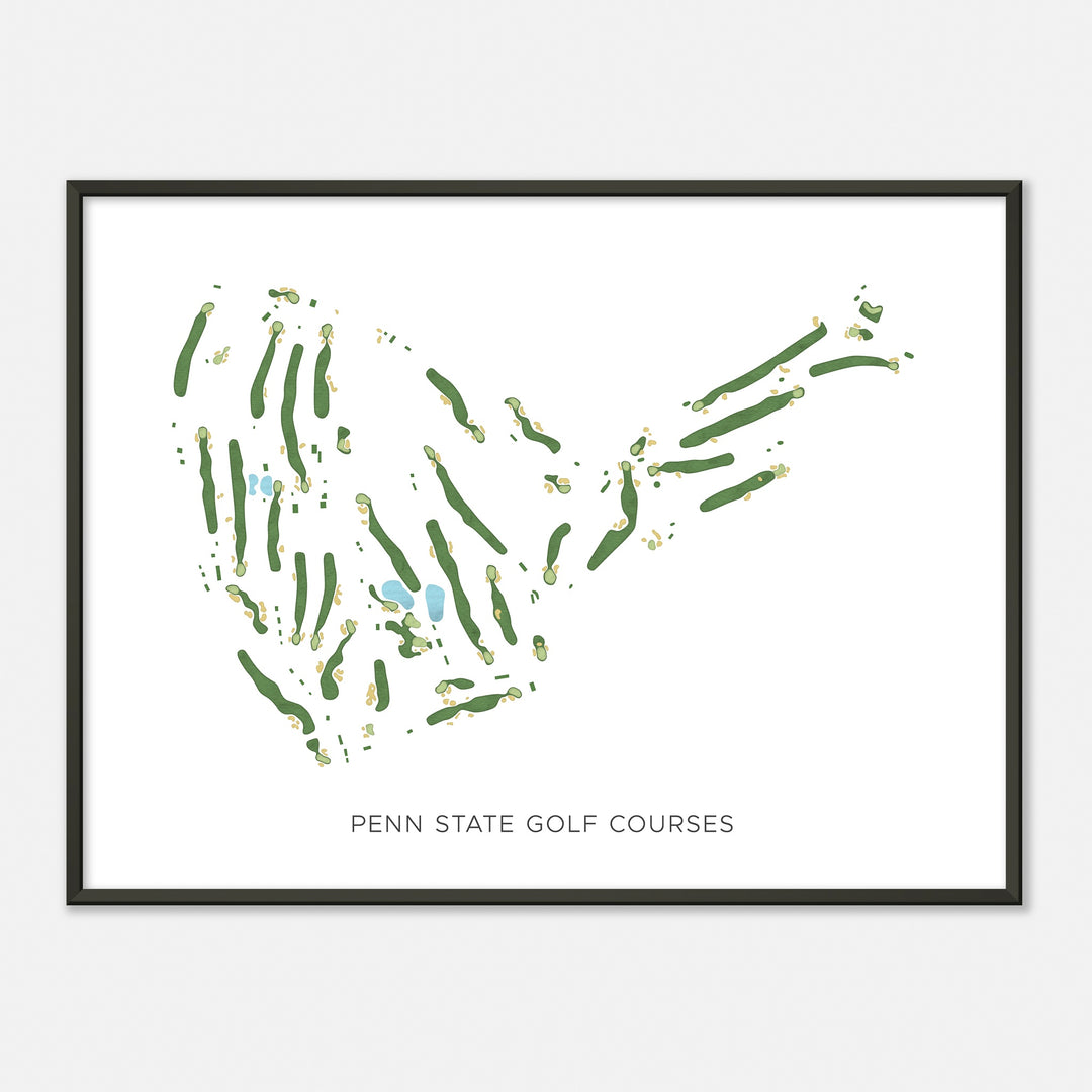 Print of Penn State Golf Courses Modern Map