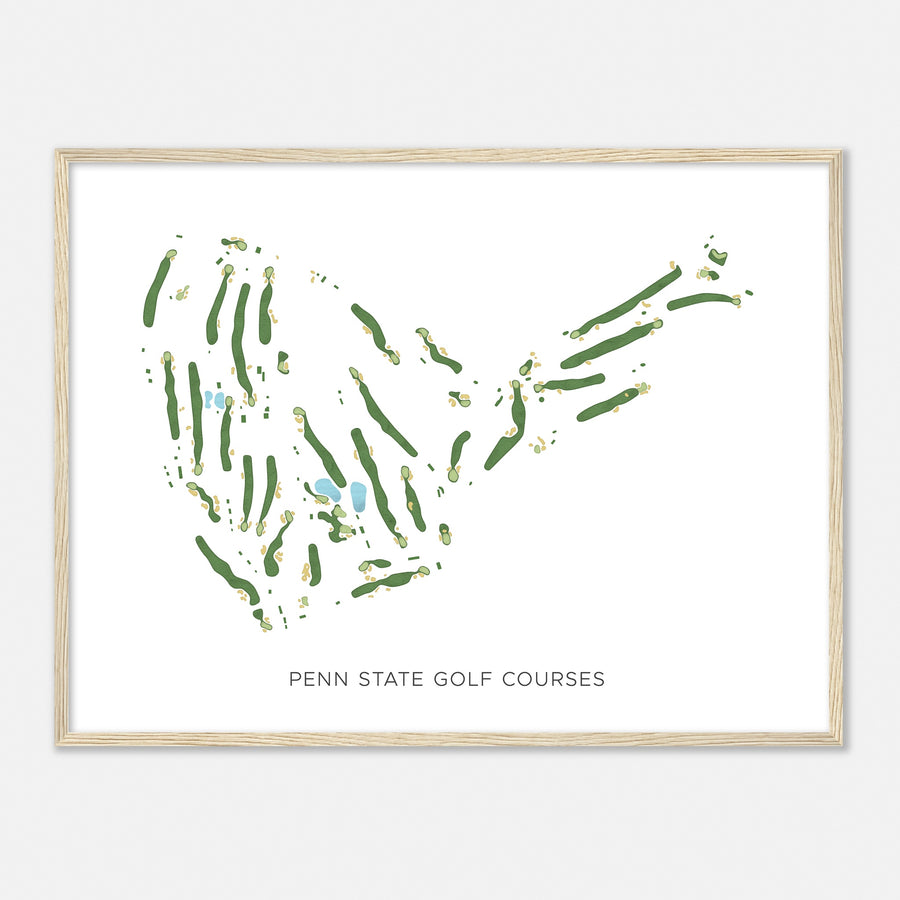 Print of Penn State Golf Courses Modern Map