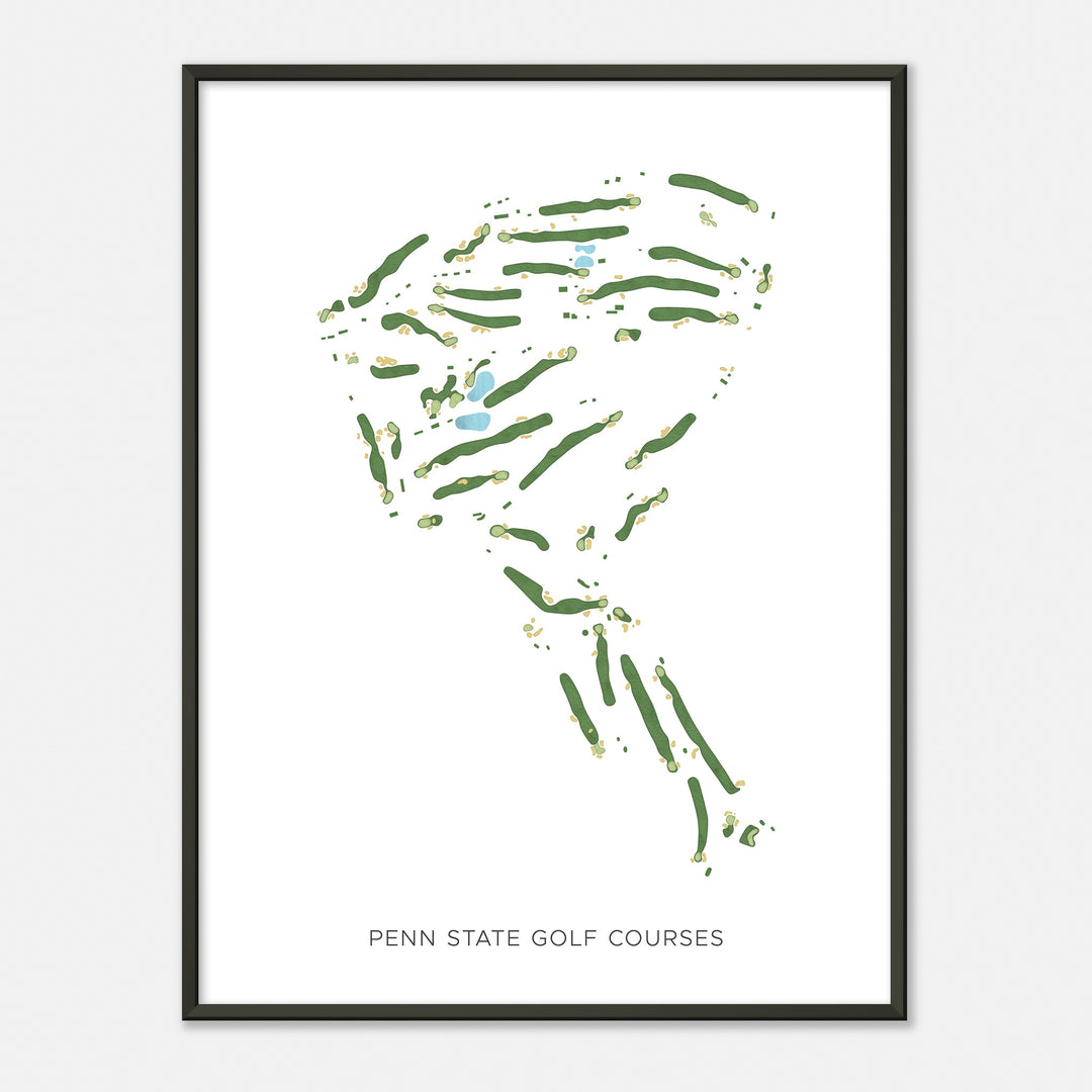 Print of Penn State Golf Courses Modern Map