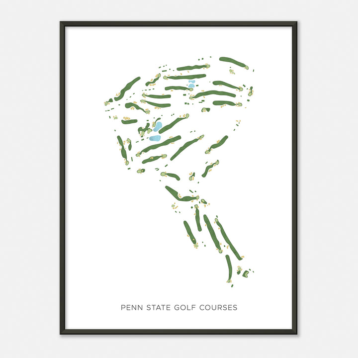 Print of Penn State Golf Courses Modern Map