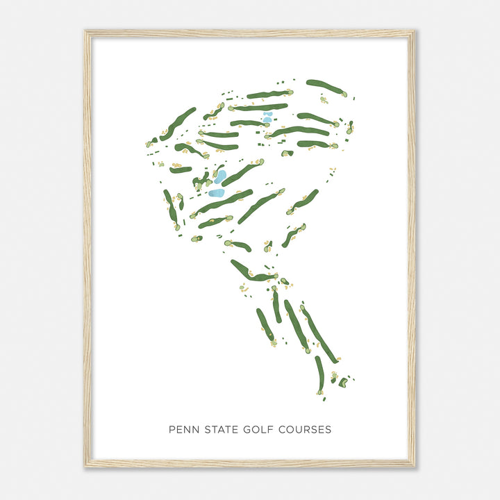 Print of Penn State Golf Courses Modern Map