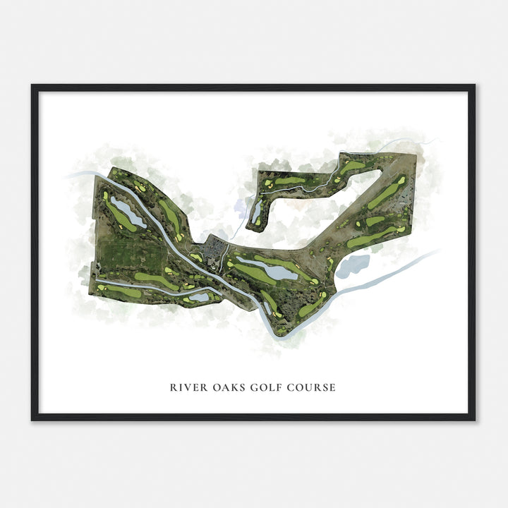 Print of River Oaks Golf Course Classic Map