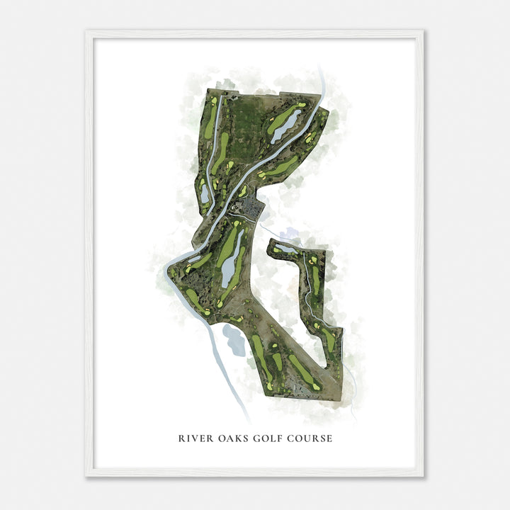 Print of River Oaks Golf Course Classic Map