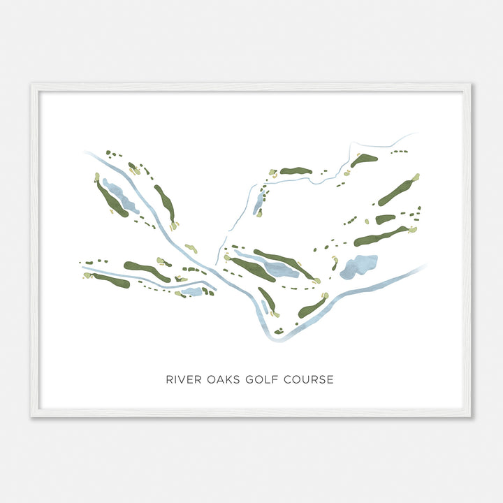 Print of River Oaks Golf Course Modern Map