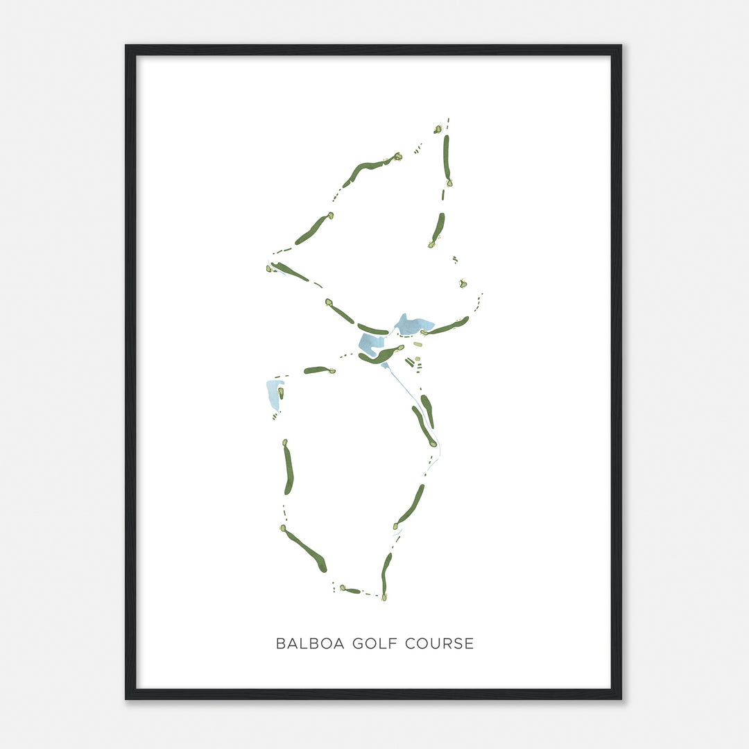 Print of Balboa Golf Course Modern Map