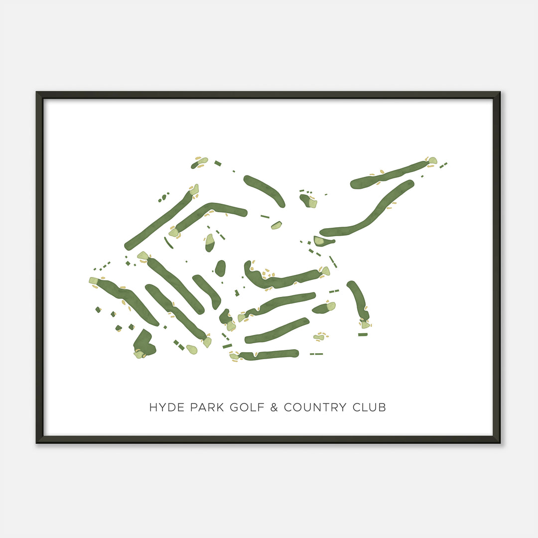 Print of Hyde Park Golf & Country Club Modern Map