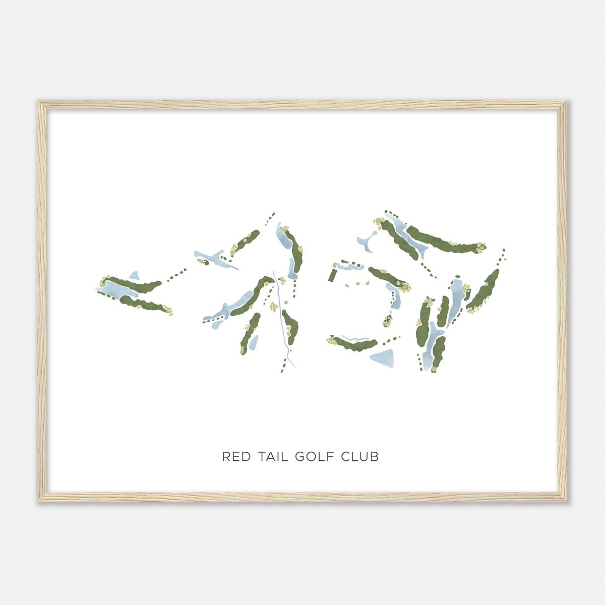 Print of Red Tail Golf Club Modern Map