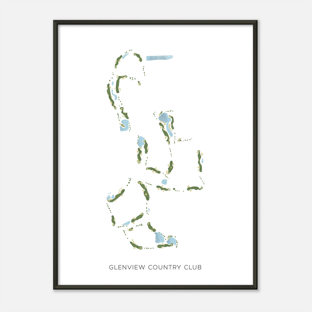 Print of Glenview Country Club Modern Map