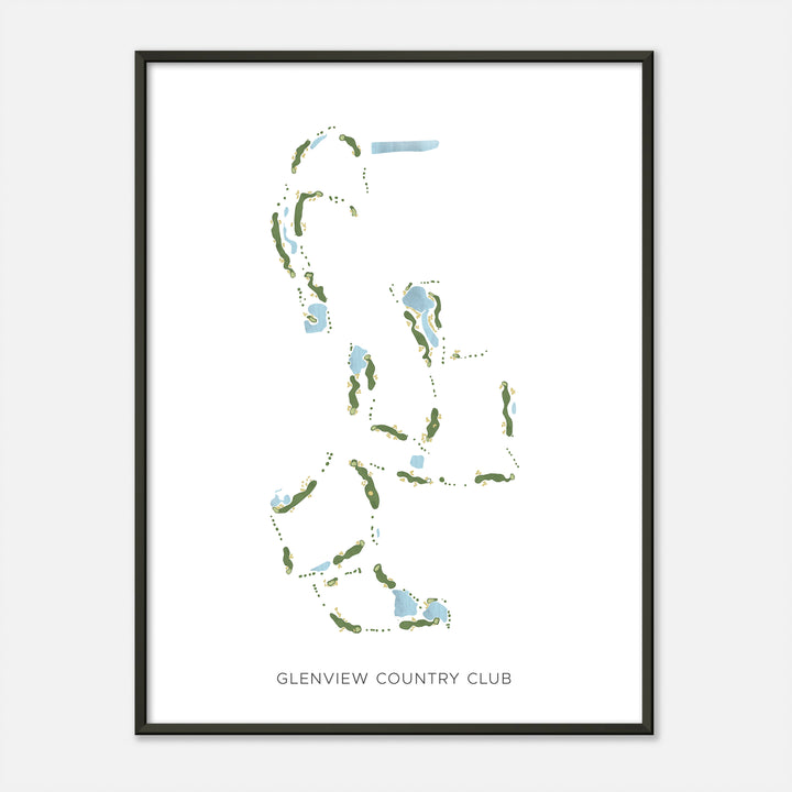Print of Glenview Country Club Modern Map