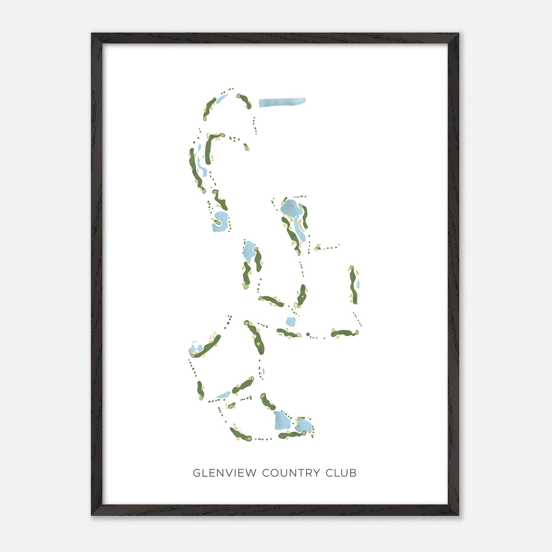 Print of Glenview Country Club Modern Map