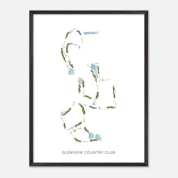 Print of Glenview Country Club Modern Map