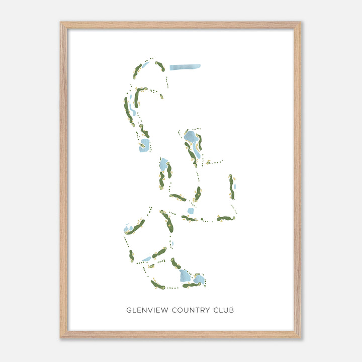 Print of Glenview Country Club Modern Map