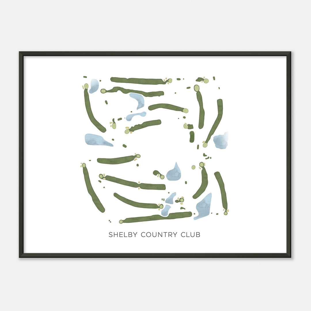 Print of Shelby Country Club Modern Map