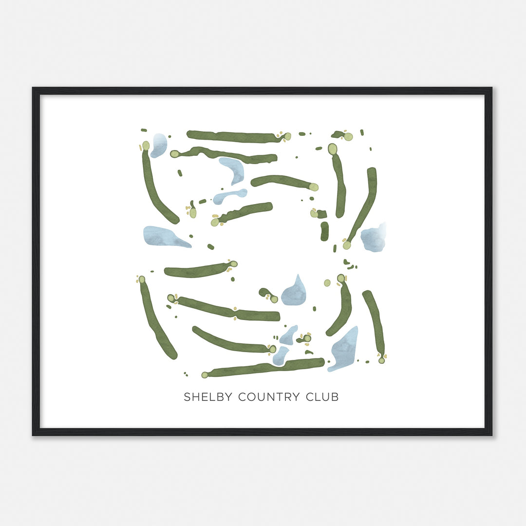 Print of Shelby Country Club Modern Map