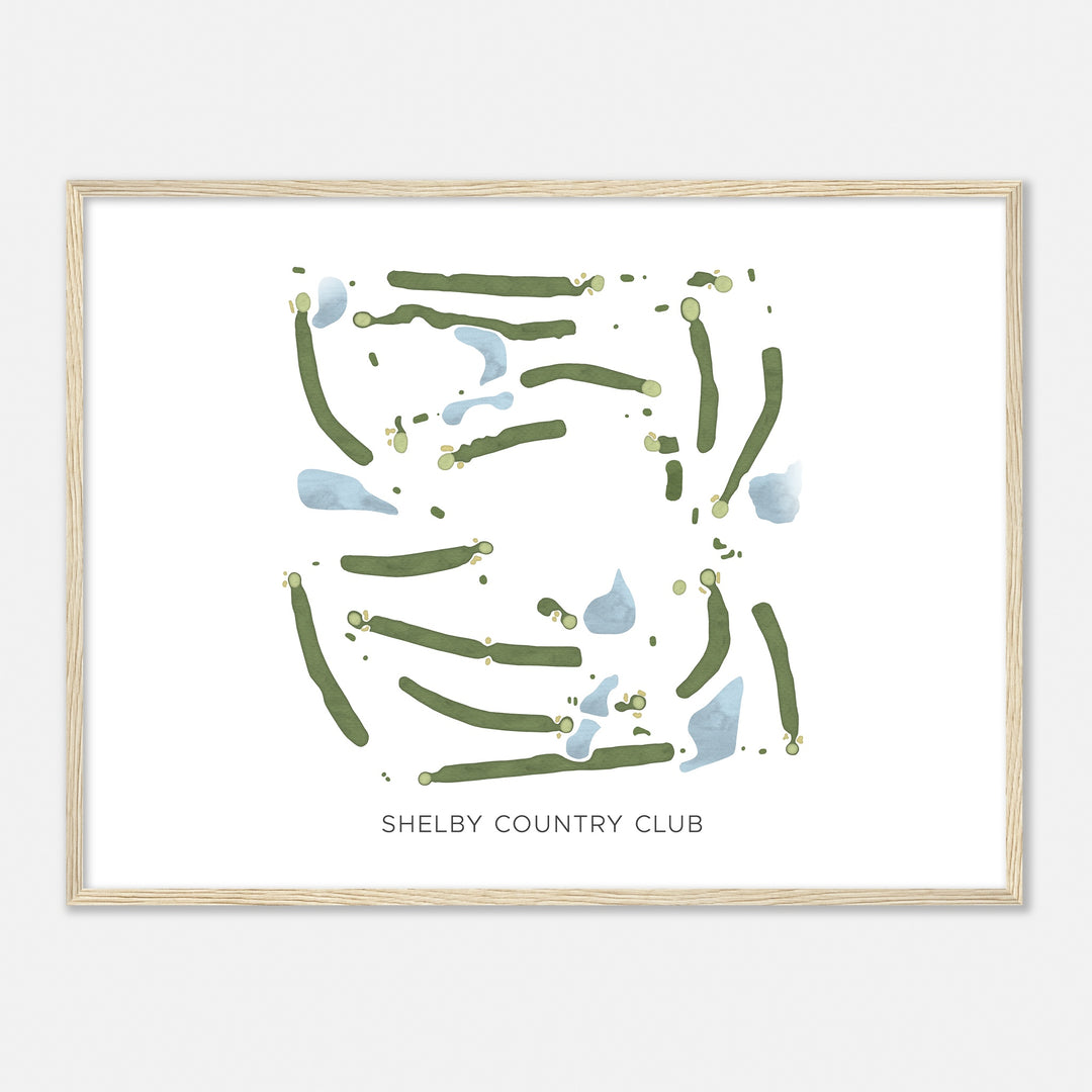 Print of Shelby Country Club Modern Map