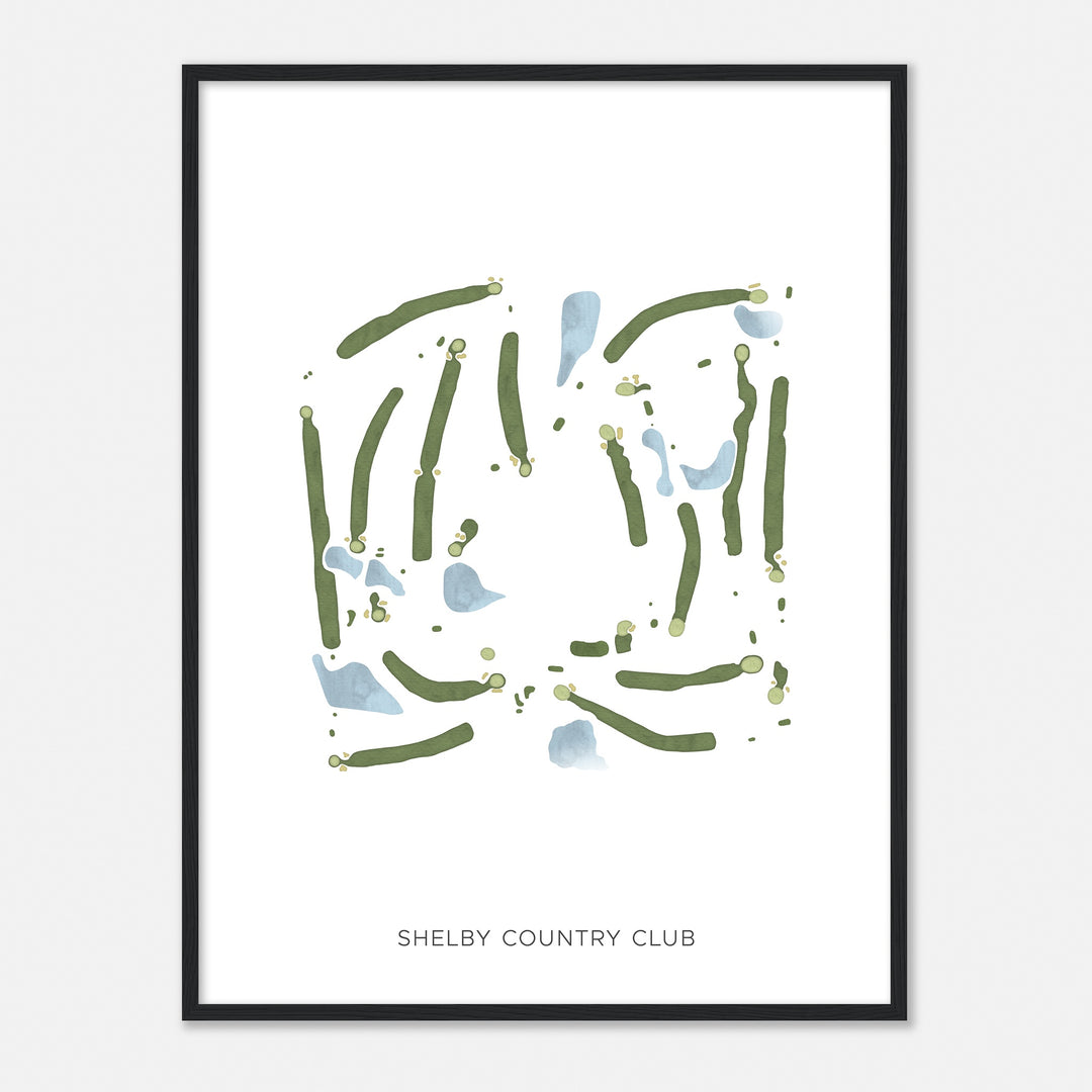 Print of Shelby Country Club Modern Map