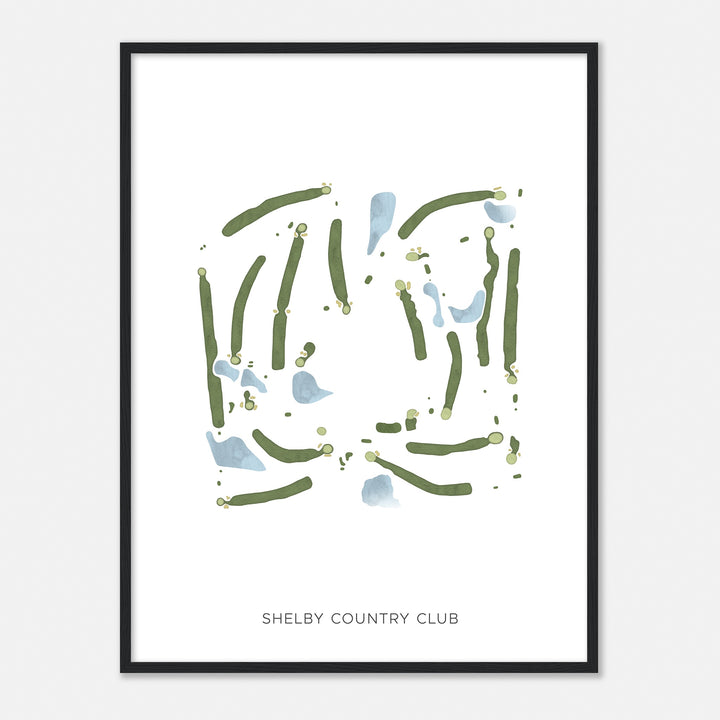 Print of Shelby Country Club Modern Map