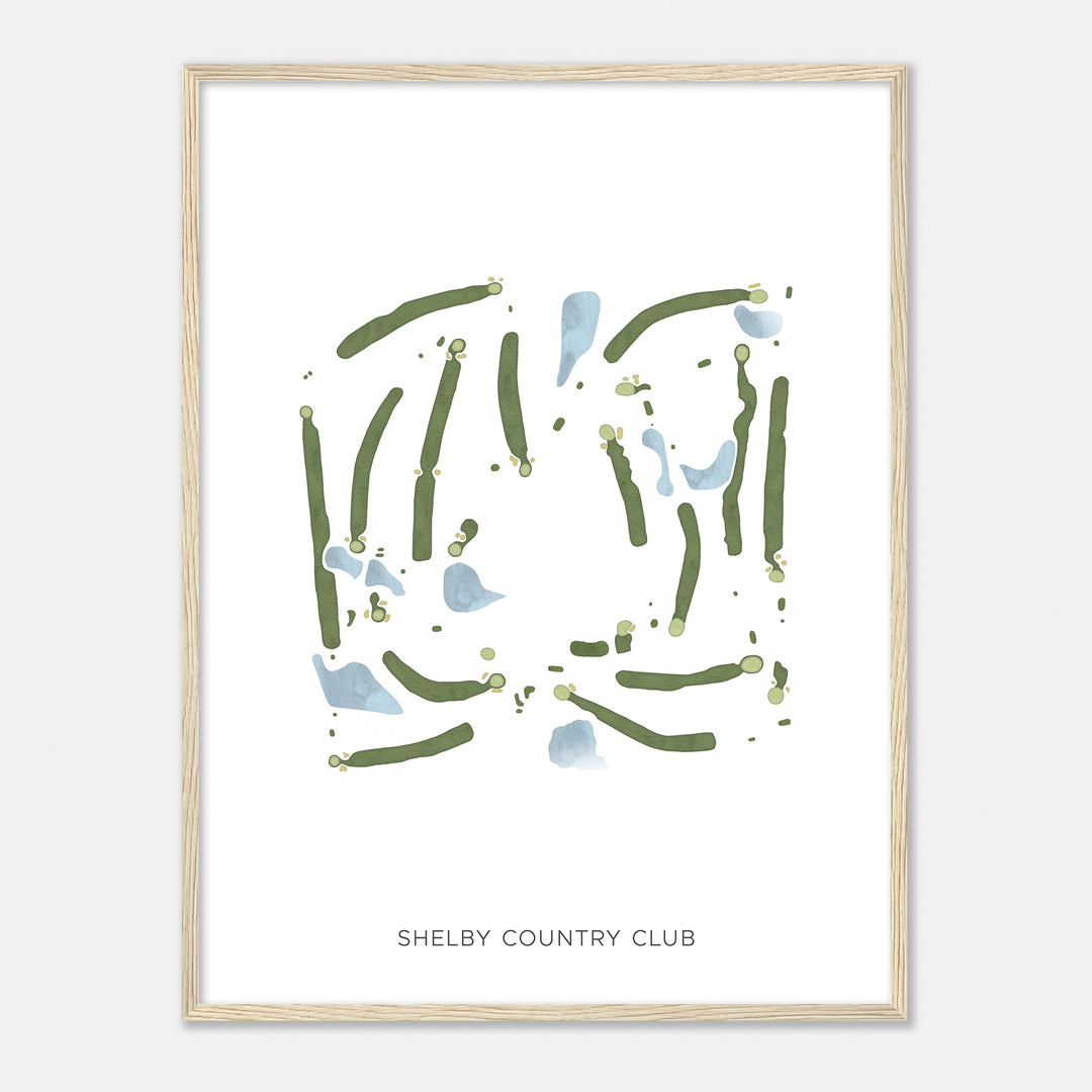 Print of Shelby Country Club Modern Map