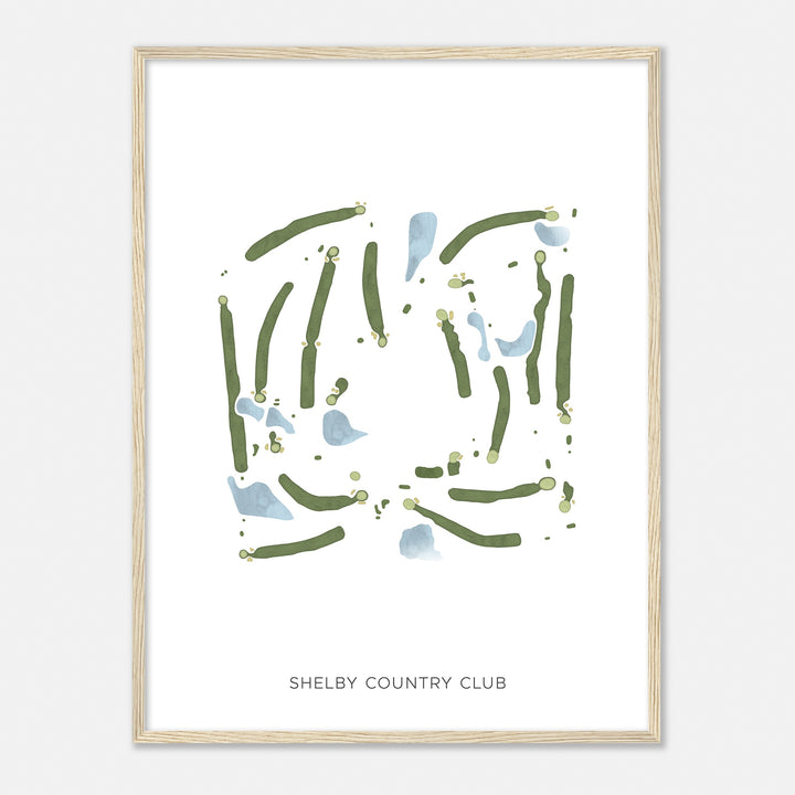 Print of Shelby Country Club Modern Map
