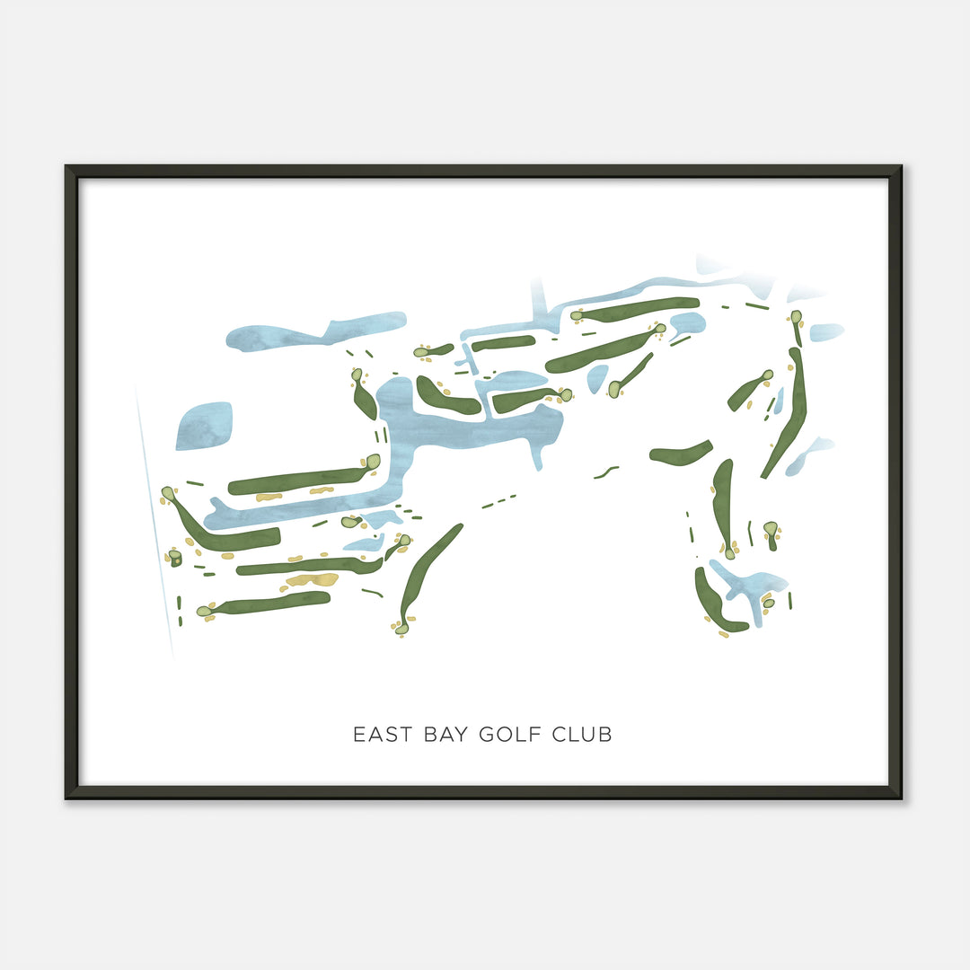 Print of East Bay Golf Club Modern Map