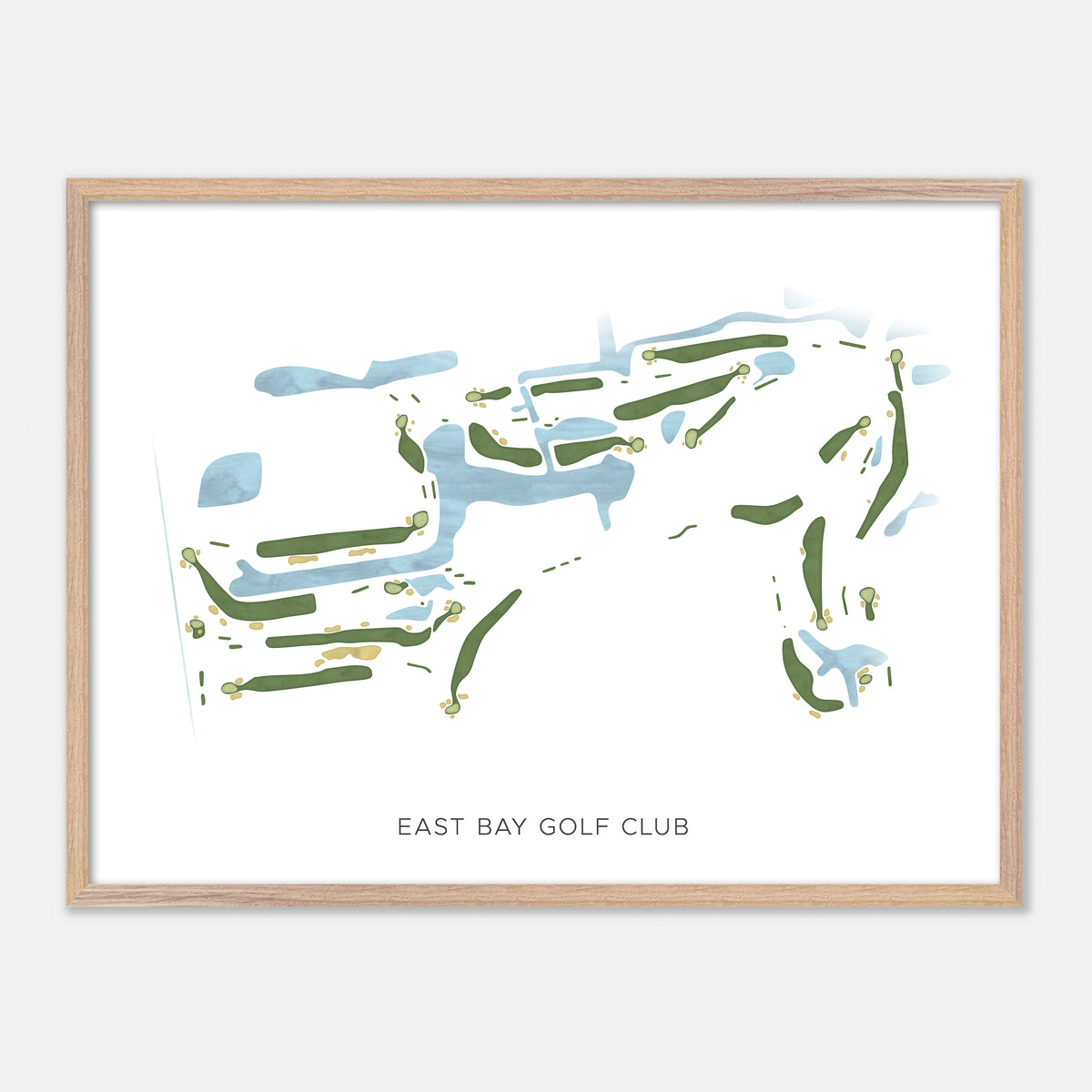 Print of East Bay Golf Club Modern Map