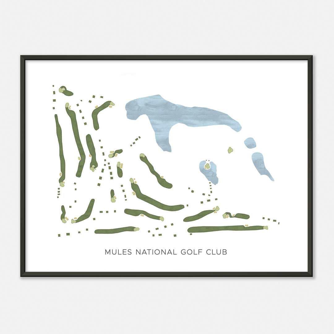 Print of Mules National Golf Club Modern Map