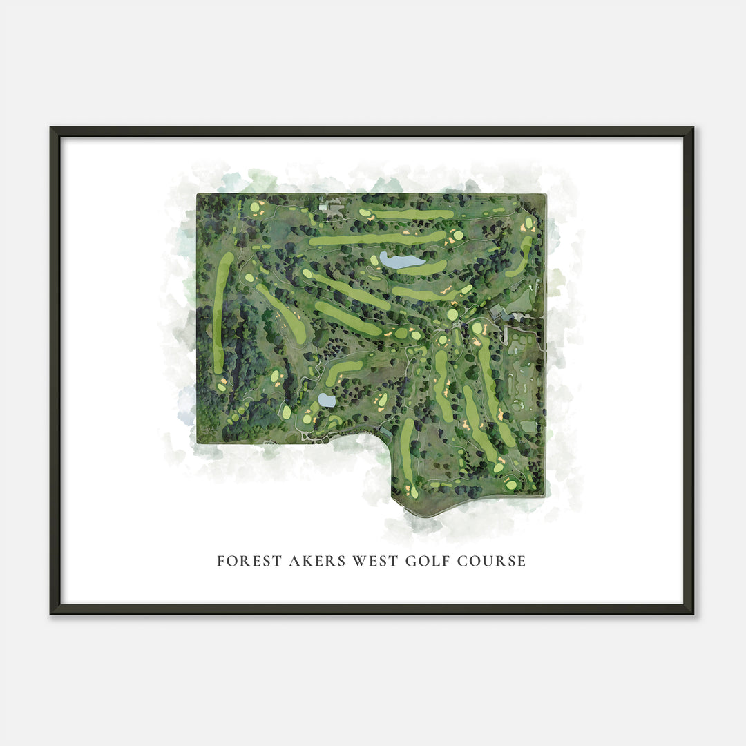 Print of Forest Akers West Golf Course Classic Map