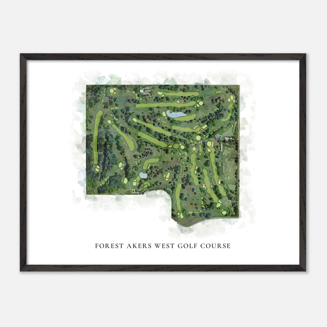 Print of Forest Akers West Golf Course Classic Map