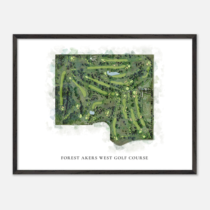 Print of Forest Akers West Golf Course Classic Map